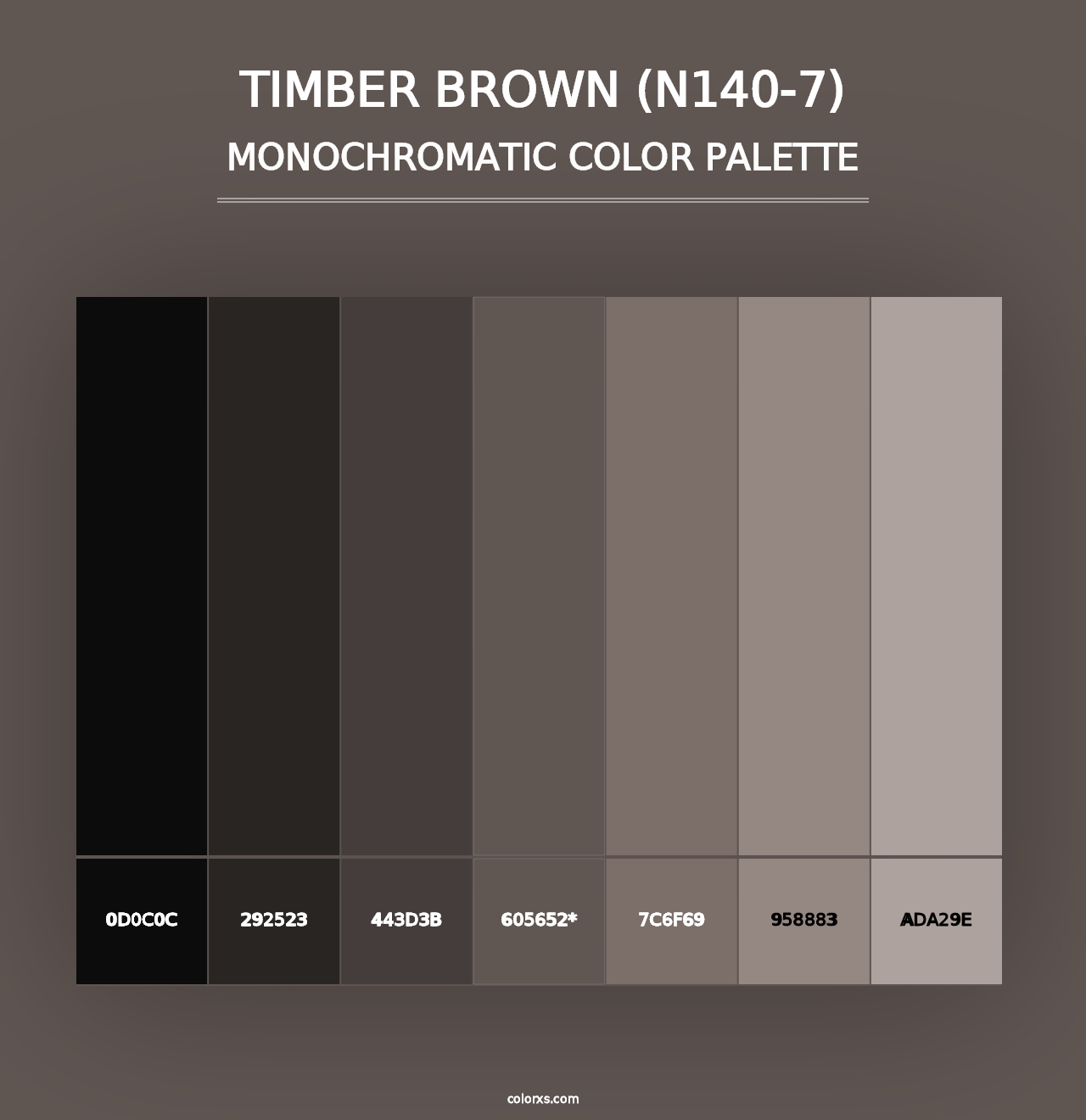 Timber Brown (N140-7) - Monochromatic Color Palette