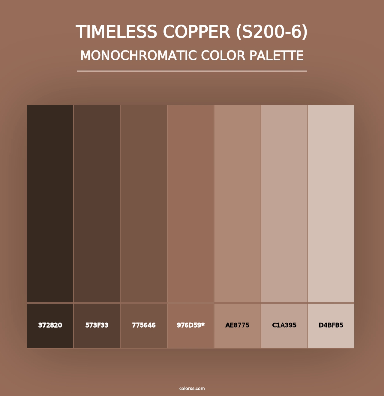 Timeless Copper (S200-6) - Monochromatic Color Palette