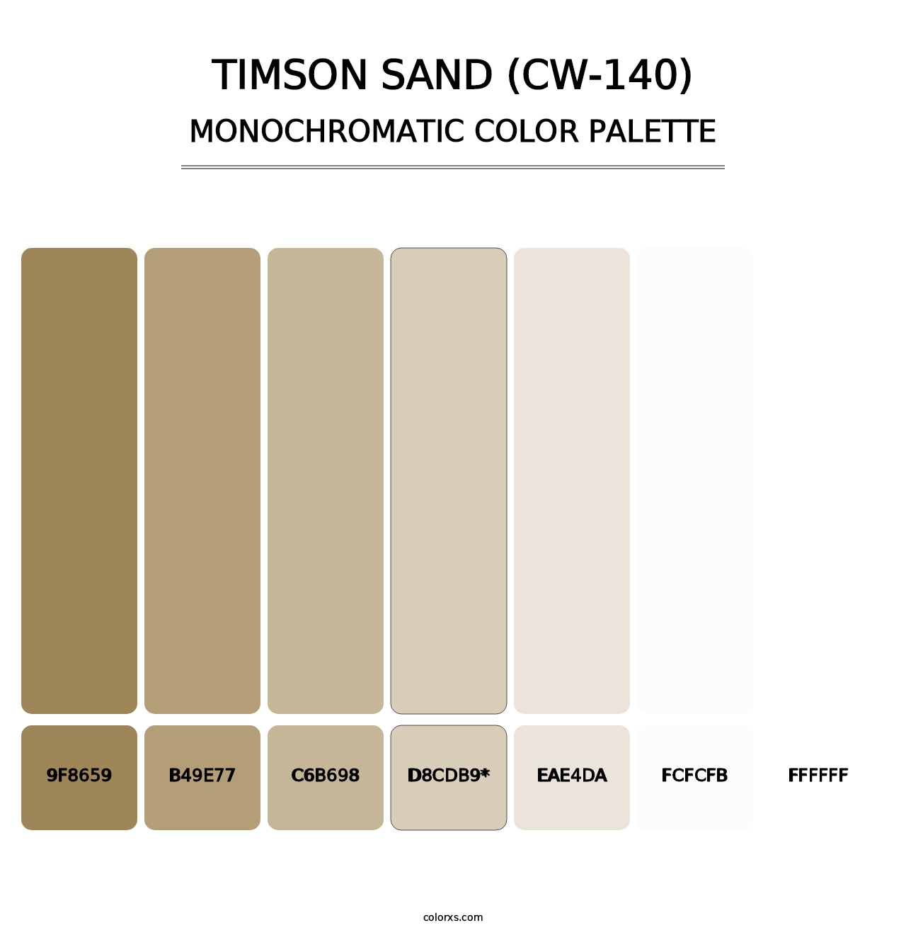 Timson Sand (CW-140) - Monochromatic Color Palette