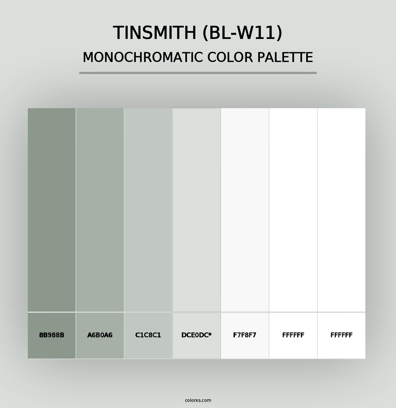 Tinsmith (BL-W11) - Monochromatic Color Palette