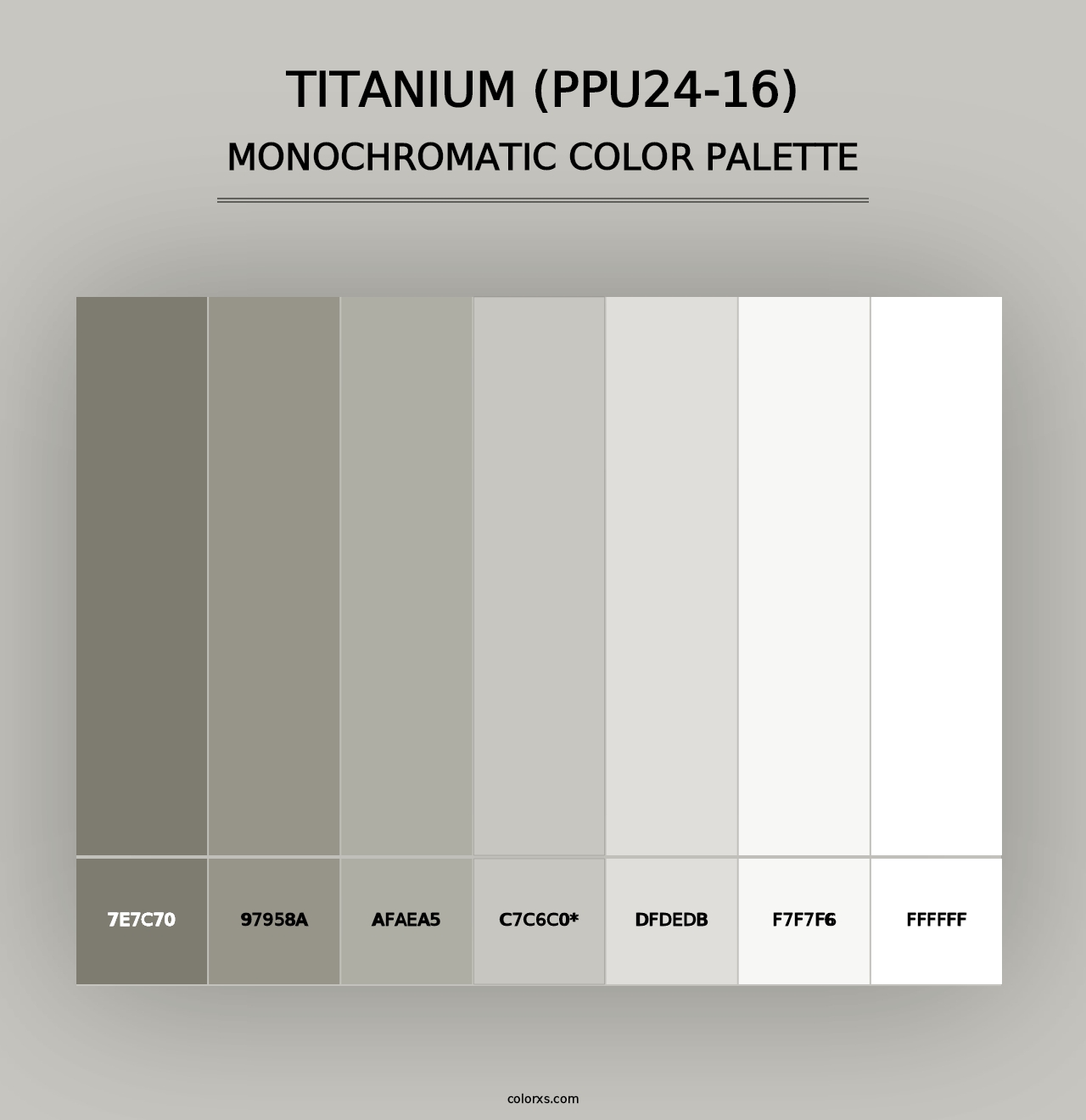 Titanium (PPU24-16) - Monochromatic Color Palette