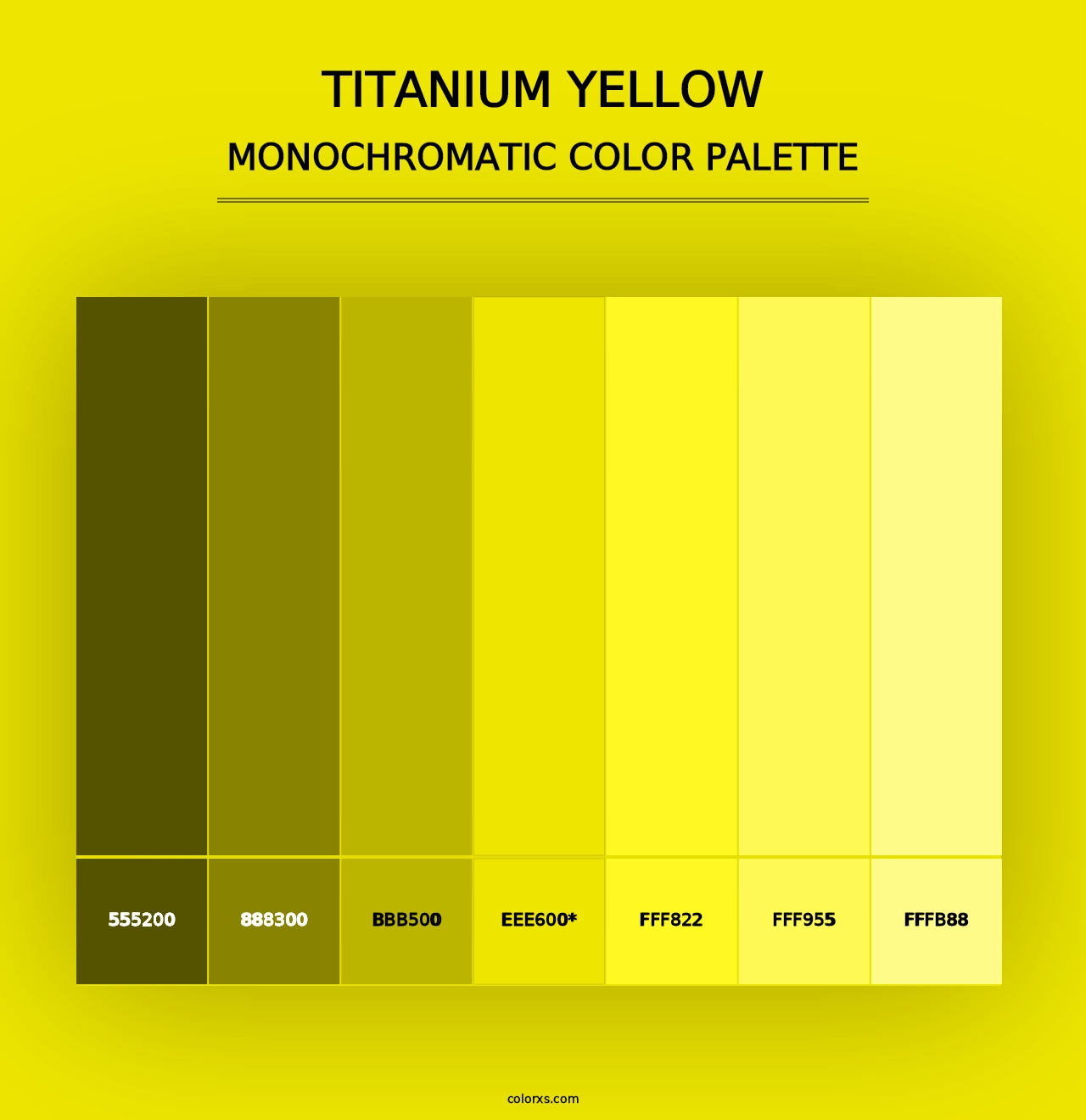 Titanium Yellow - Monochromatic Color Palette