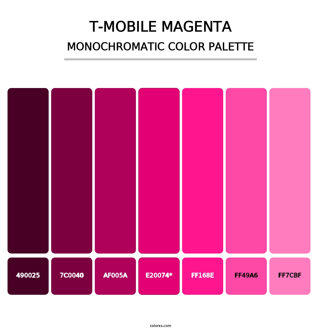 T‑Mobile Magenta - Monochromatic Color Palette