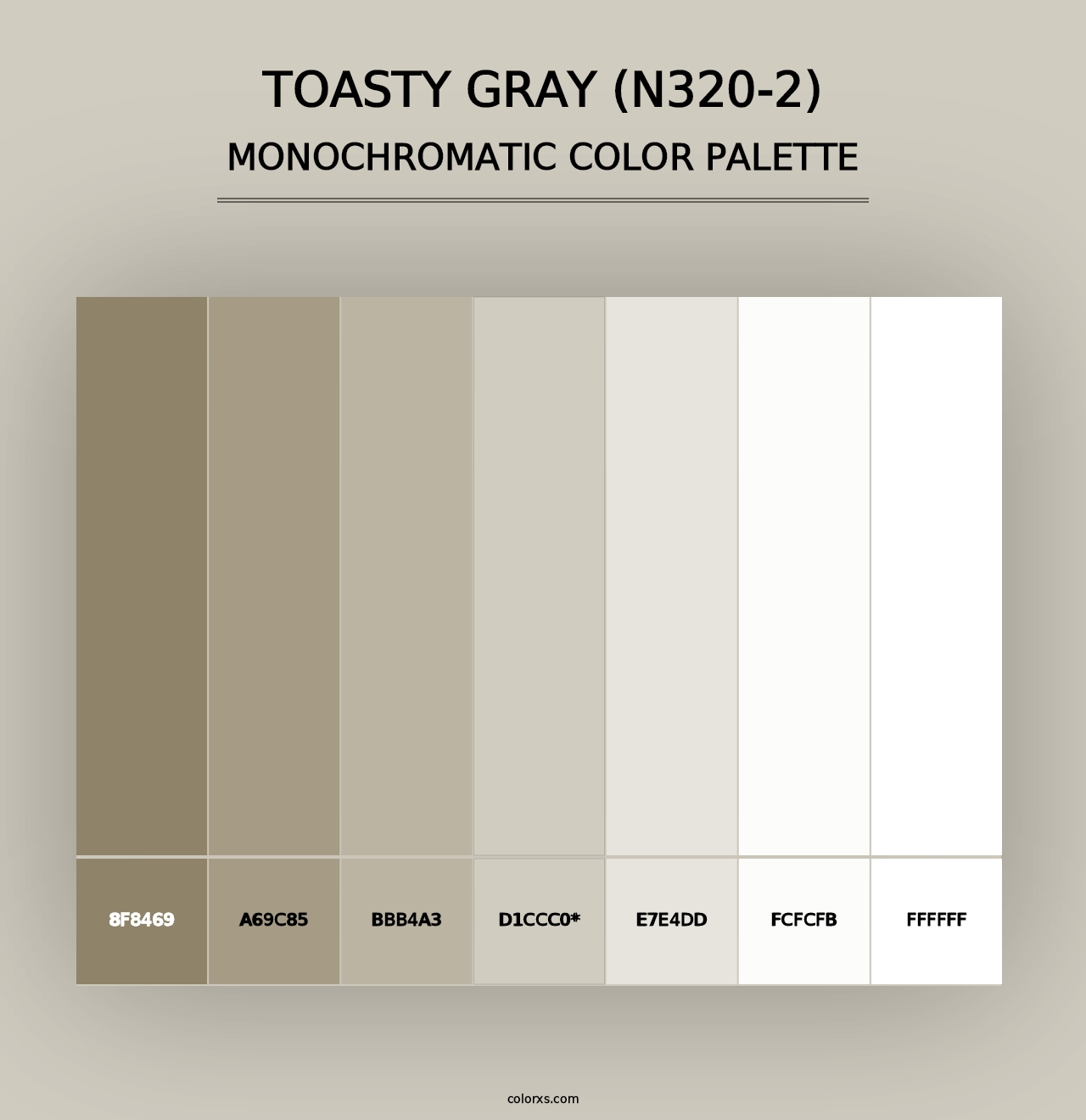 Toasty Gray (N320-2) - Monochromatic Color Palette