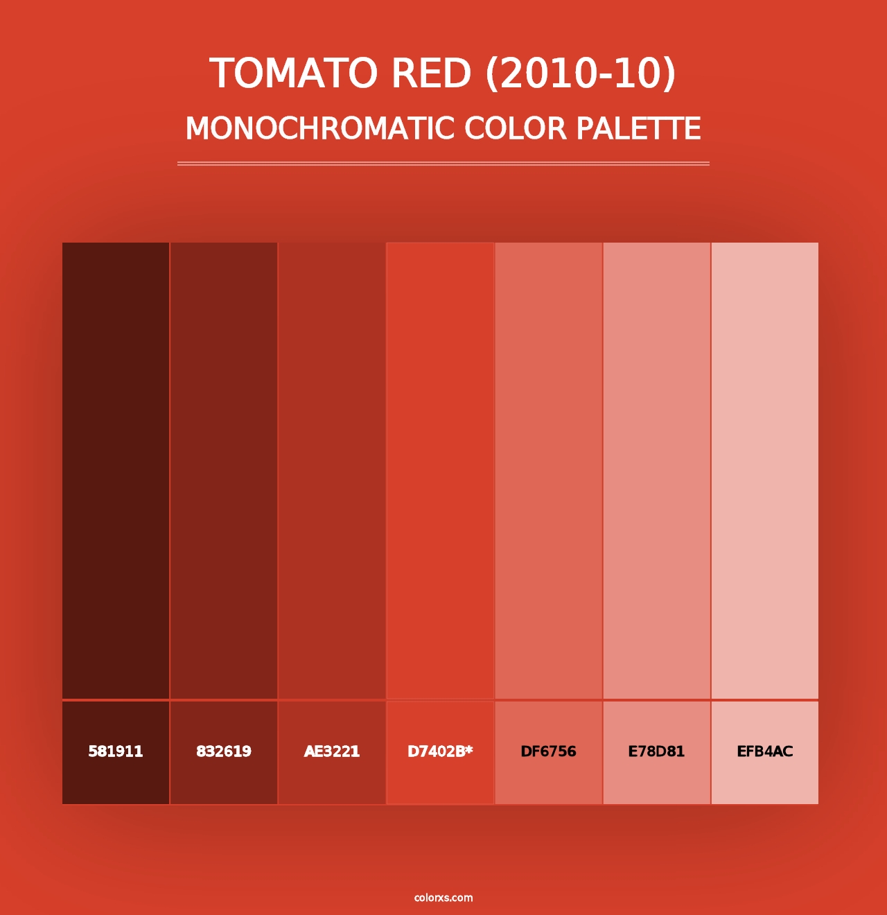 Tomato Red (2010-10) - Monochromatic Color Palette