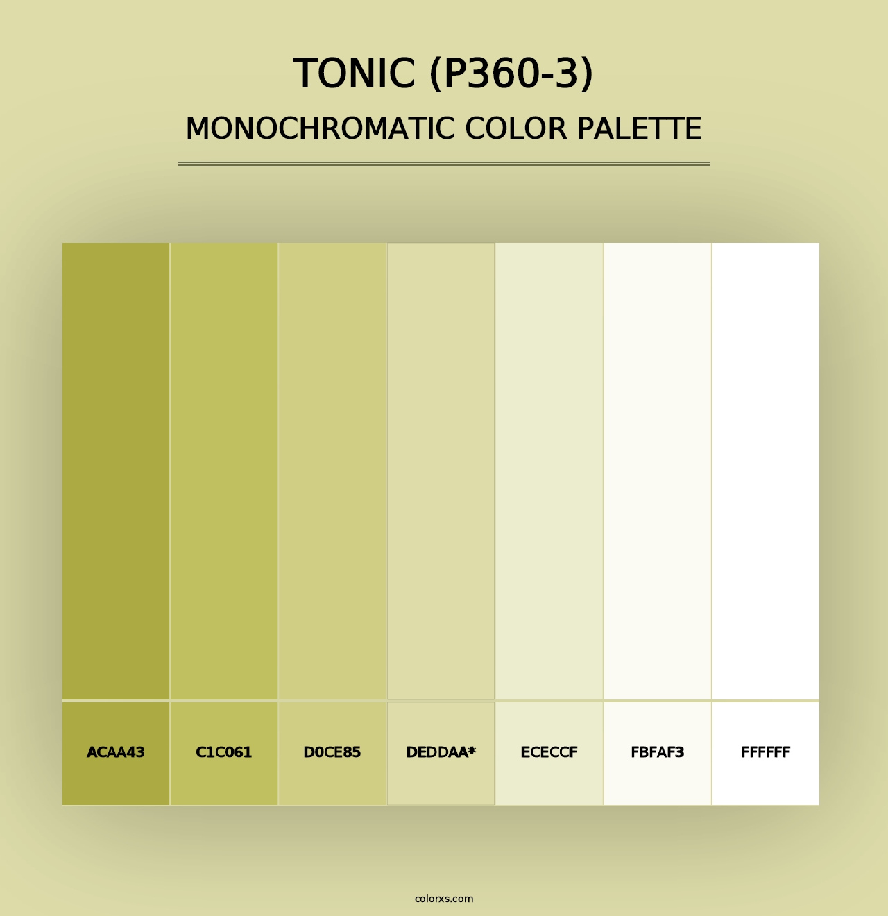 Tonic (P360-3) - Monochromatic Color Palette