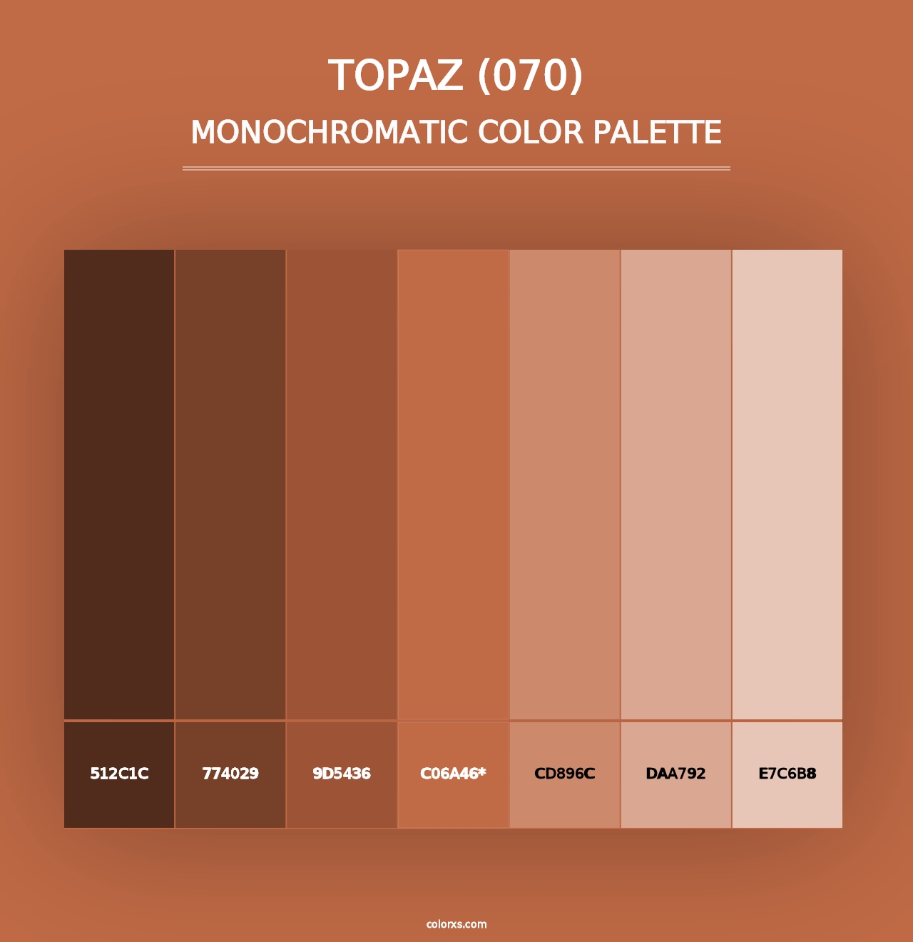 Topaz (070) - Monochromatic Color Palette