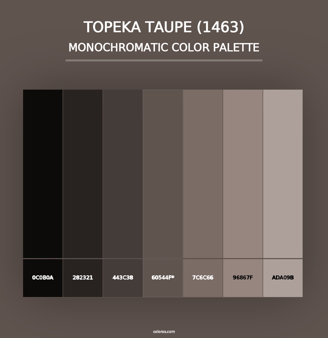 Topeka Taupe (1463) - Monochromatic Color Palette