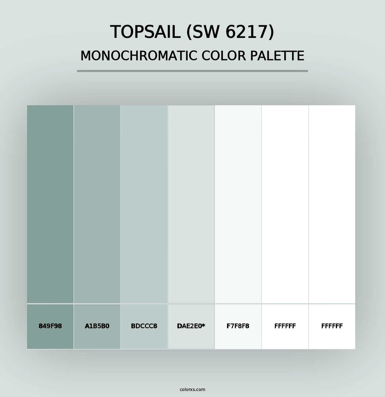 Topsail (SW 6217) - Monochromatic Color Palette