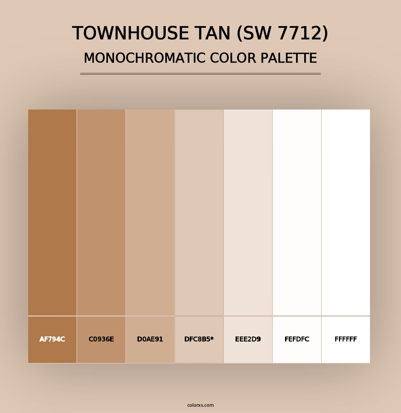 Townhouse Tan (SW 7712) - Monochromatic Color Palette