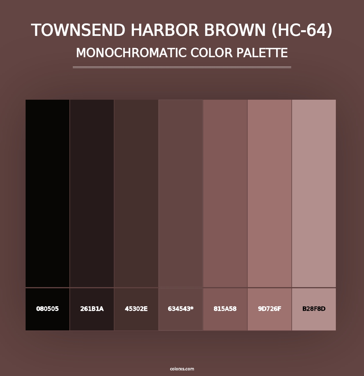 Townsend Harbor Brown (HC-64) - Monochromatic Color Palette