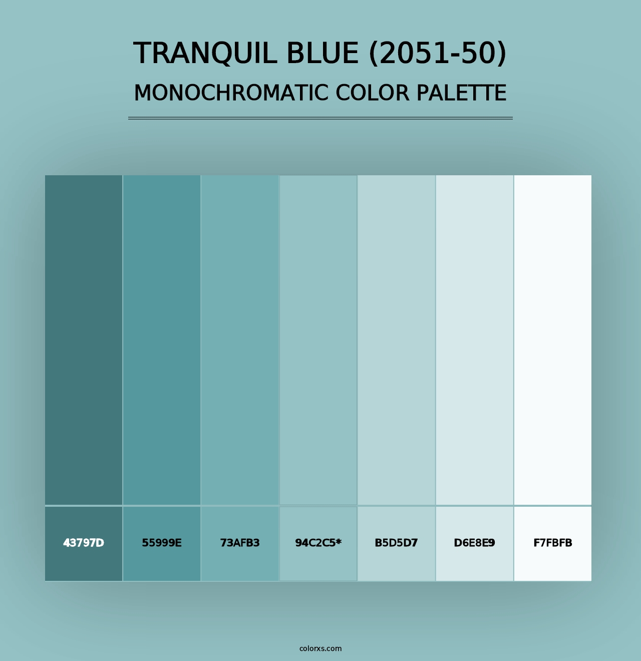 Tranquil Blue (2051-50) - Monochromatic Color Palette