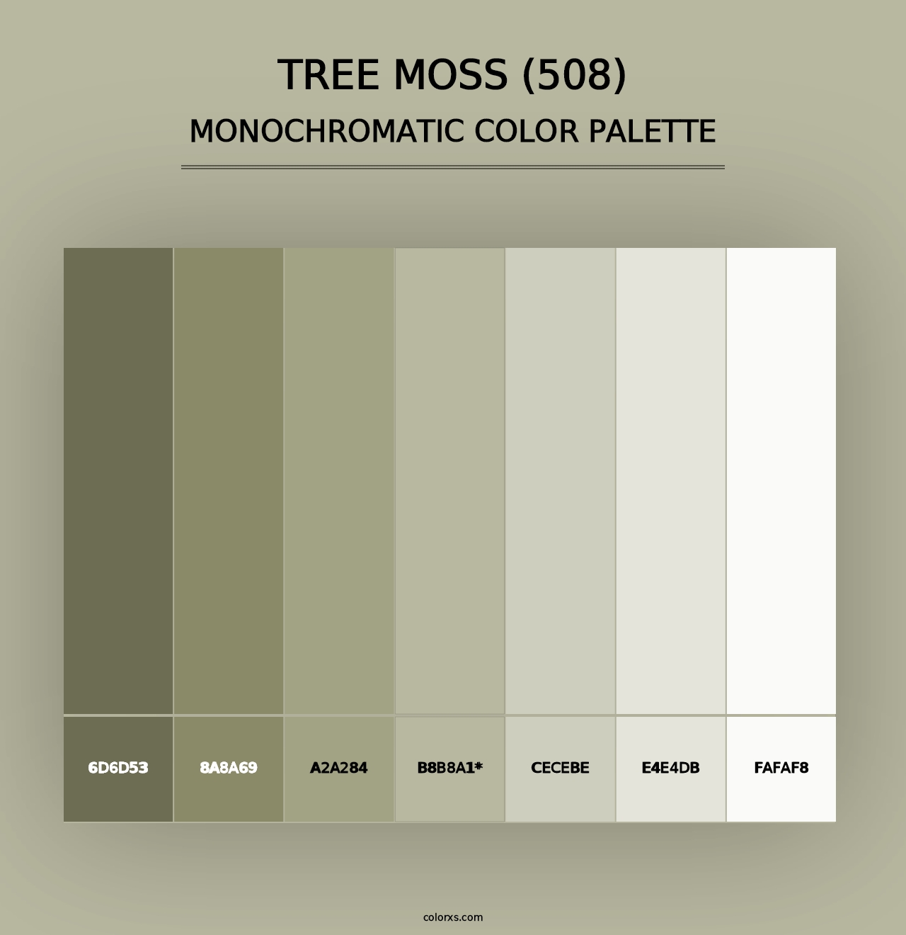 Tree Moss (508) - Monochromatic Color Palette