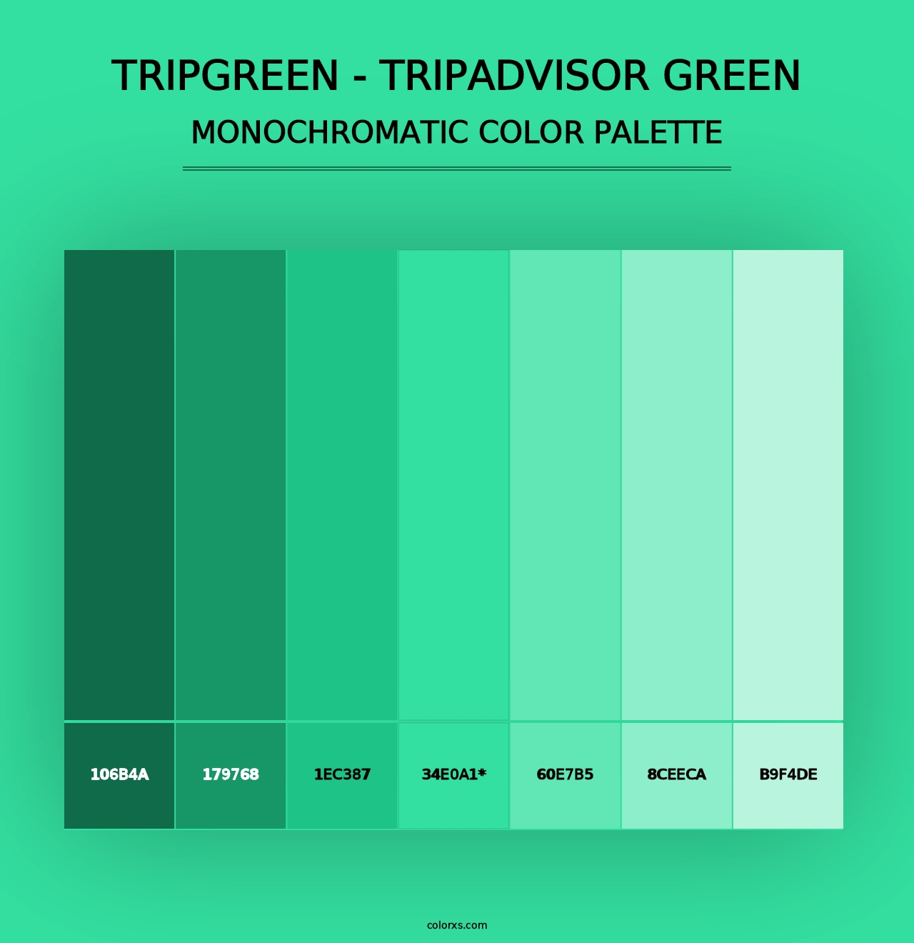 TripGreen - Tripadvisor Green - Monochromatic Color Palette