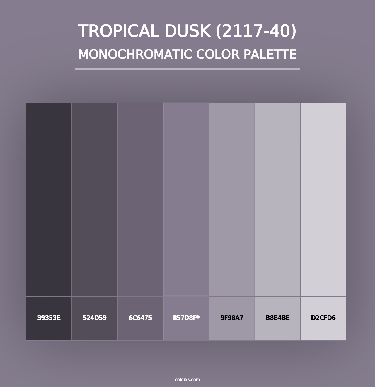 Tropical Dusk (2117-40) - Monochromatic Color Palette