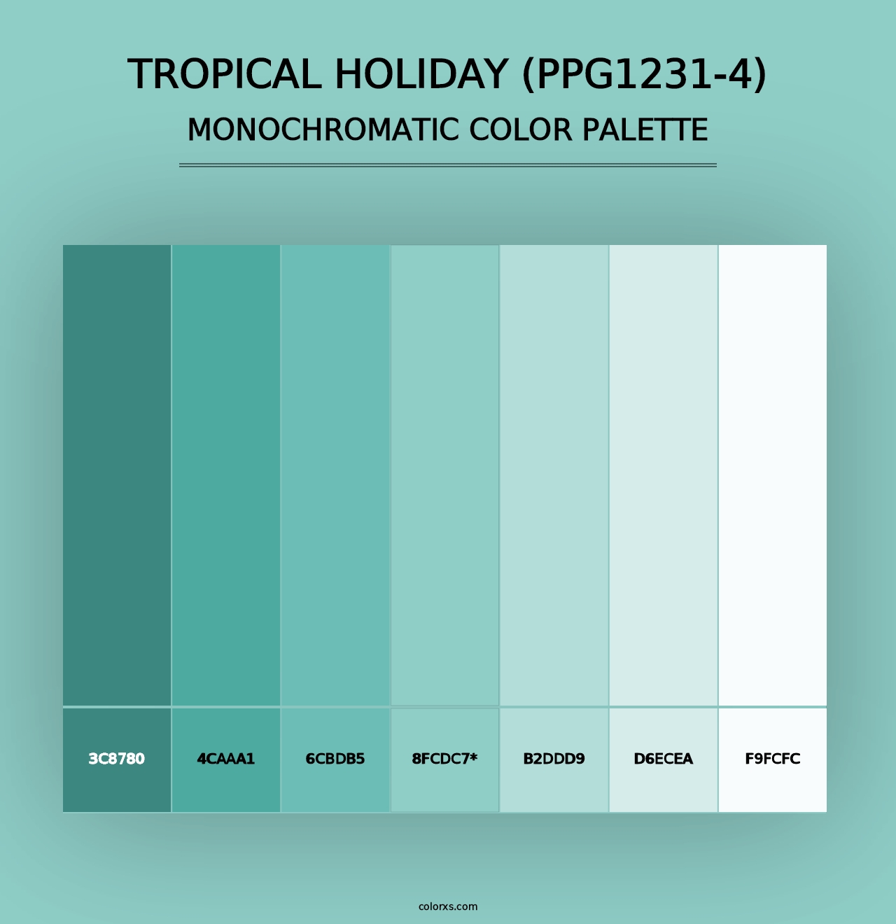 Tropical Holiday (PPG1231-4) - Monochromatic Color Palette