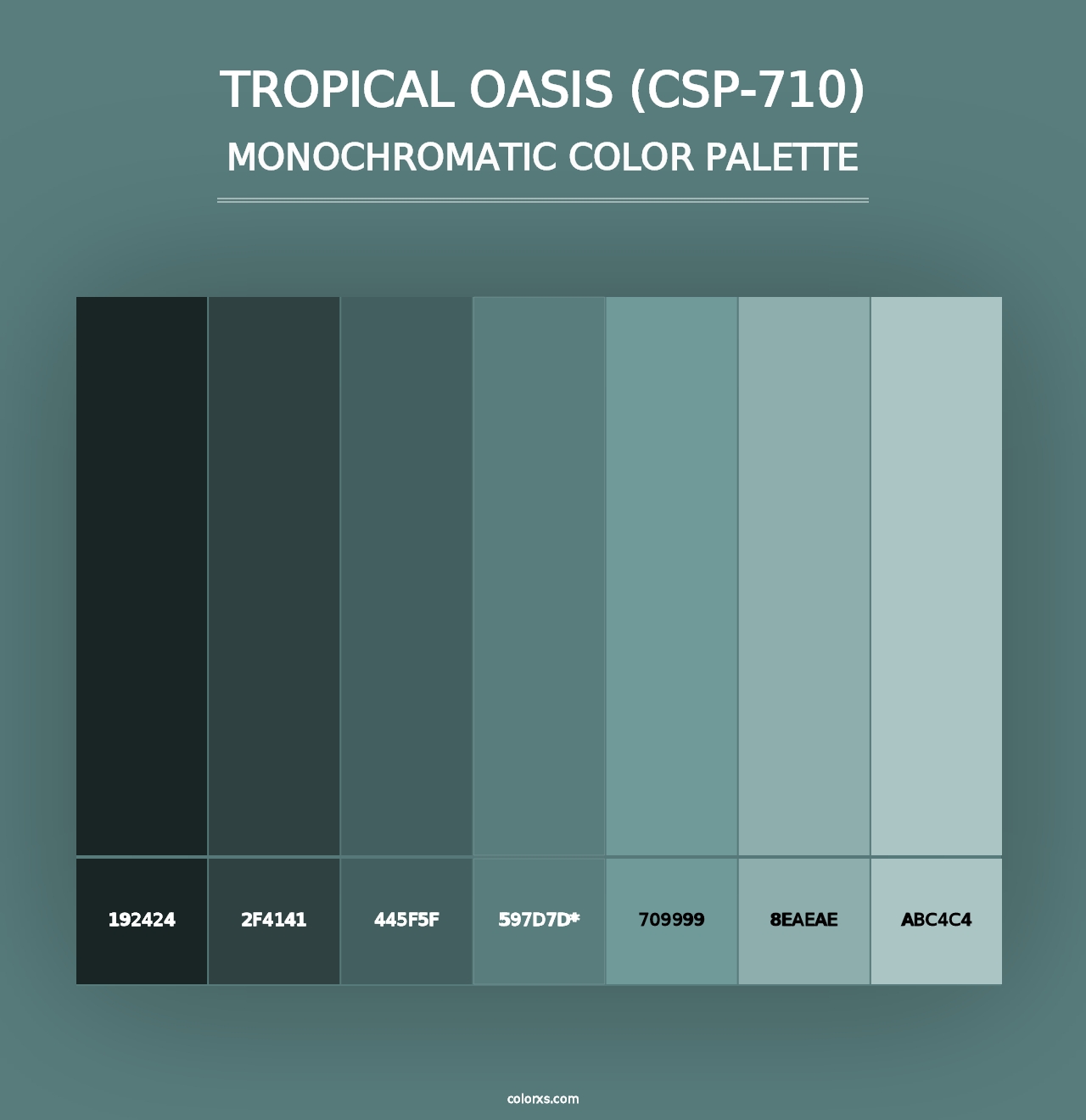 Tropical Oasis (CSP-710) - Monochromatic Color Palette