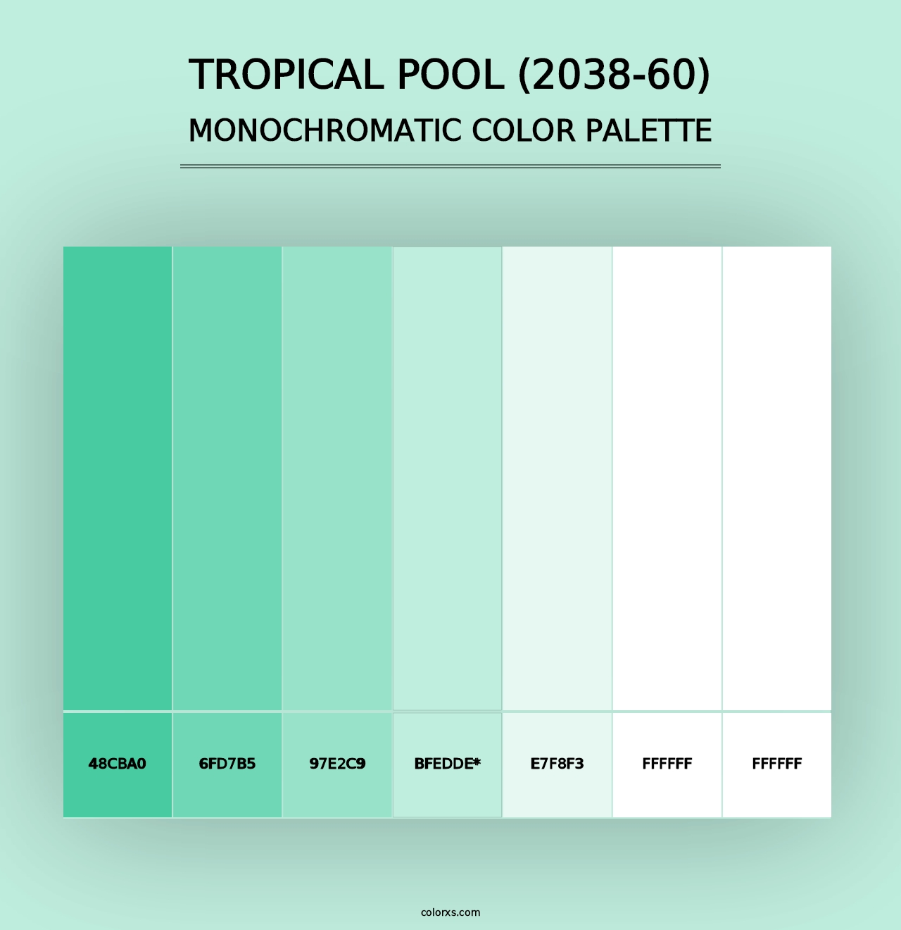 Tropical Pool (2038-60) - Monochromatic Color Palette