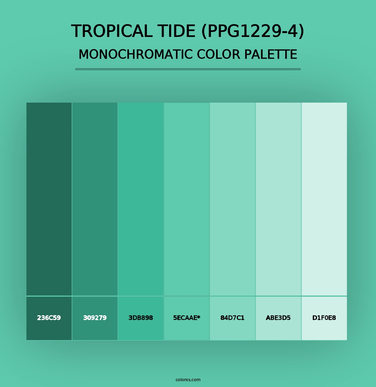 Tropical Tide (PPG1229-4) - Monochromatic Color Palette