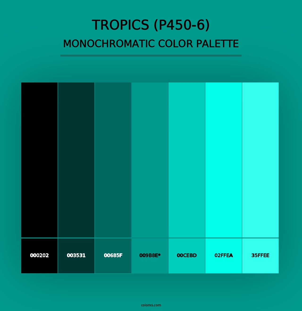 Tropics (P450-6) - Monochromatic Color Palette