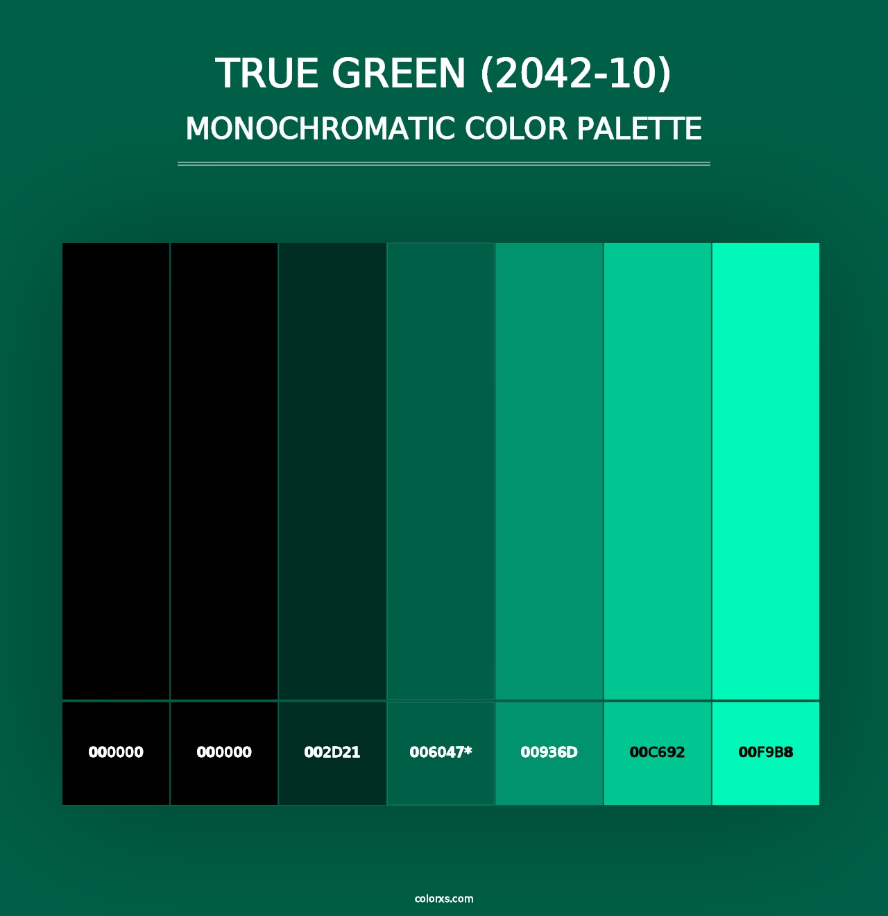 True Green (2042-10) - Monochromatic Color Palette