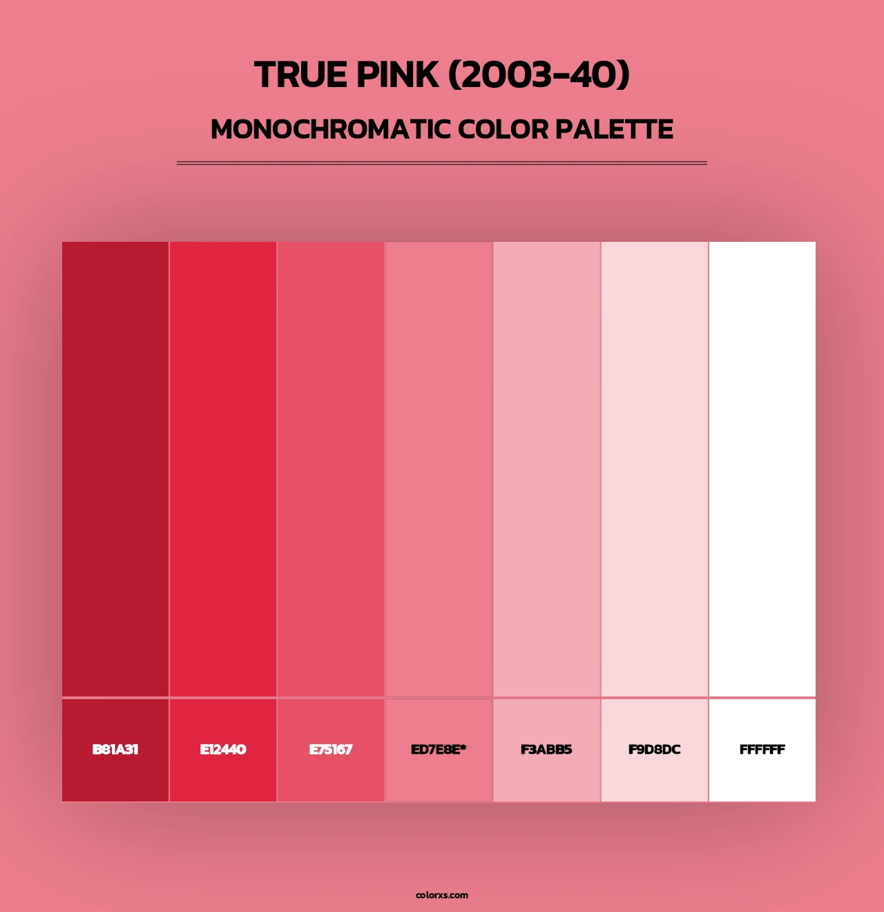 True Pink (2003-40) - Monochromatic Color Palette