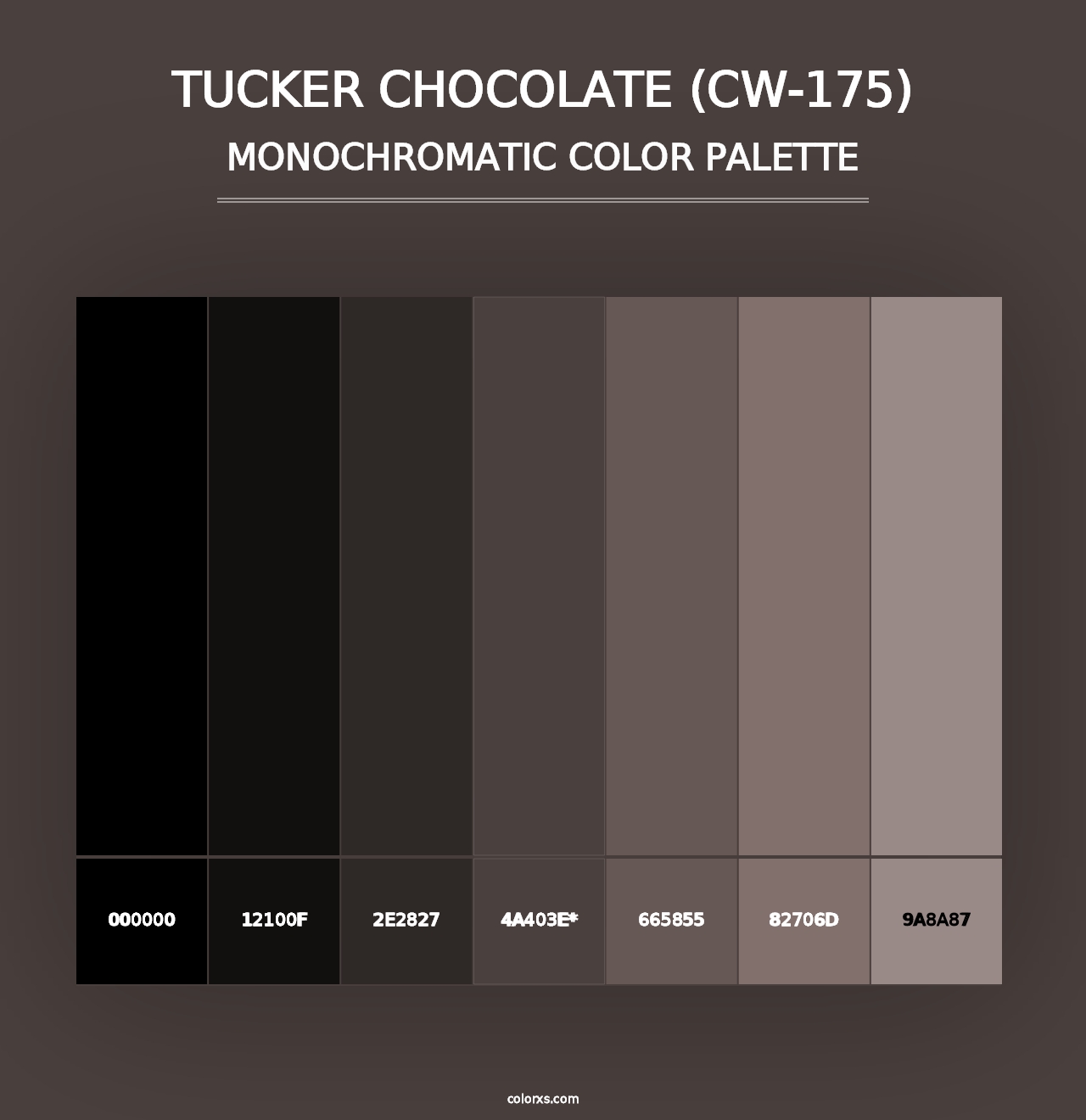 Tucker Chocolate (CW-175) - Monochromatic Color Palette