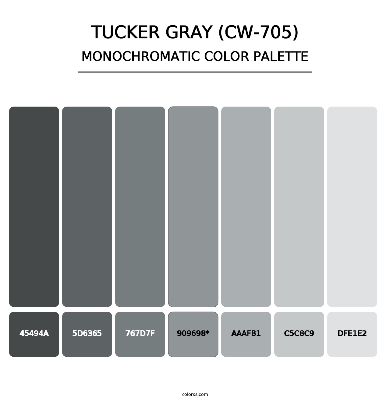 Tucker Gray (CW-705) - Monochromatic Color Palette