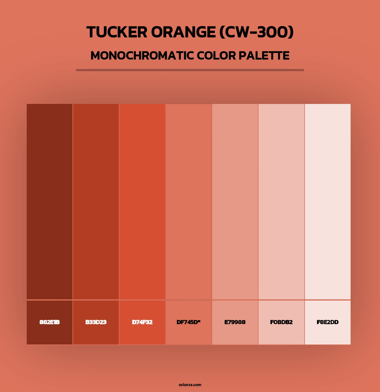 Tucker Orange (CW-300) - Monochromatic Color Palette