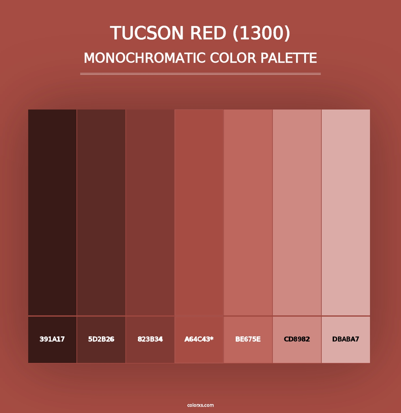 Tucson Red (1300) - Monochromatic Color Palette