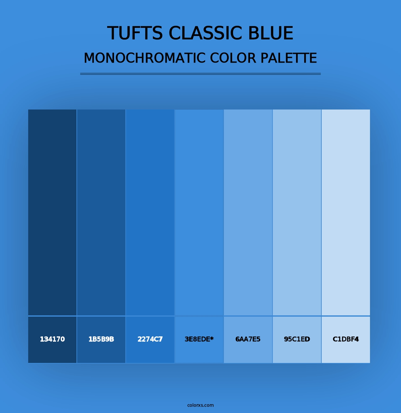 Tufts Classic Blue - Monochromatic Color Palette