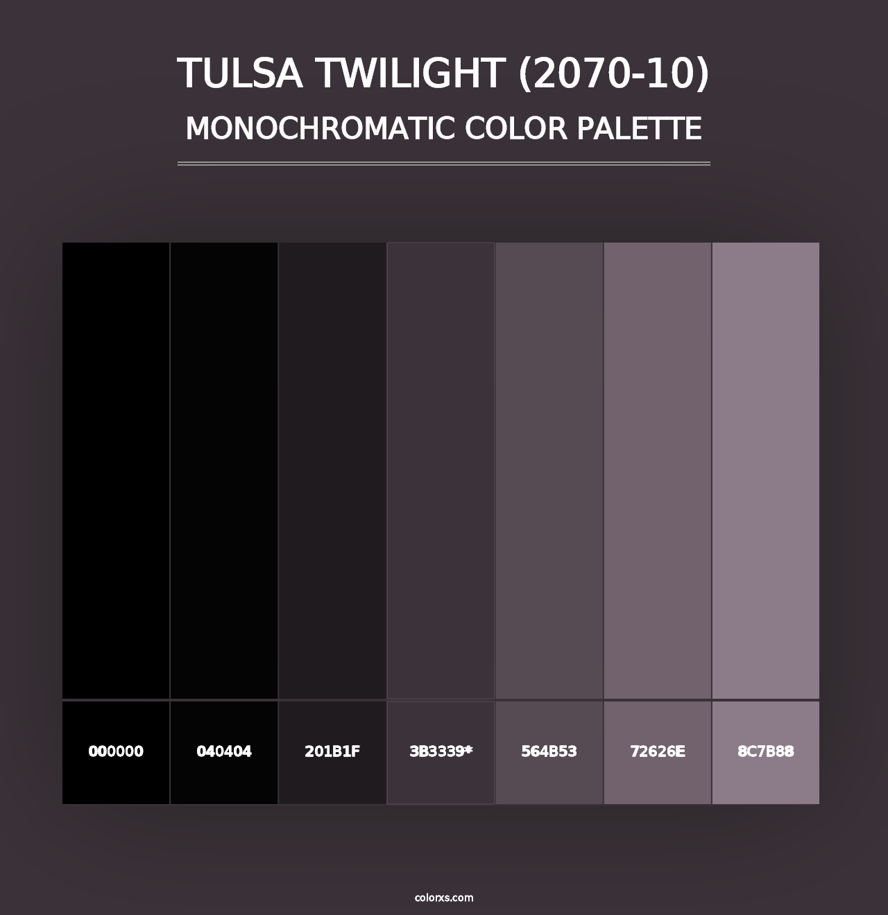 Tulsa Twilight (2070-10) - Monochromatic Color Palette