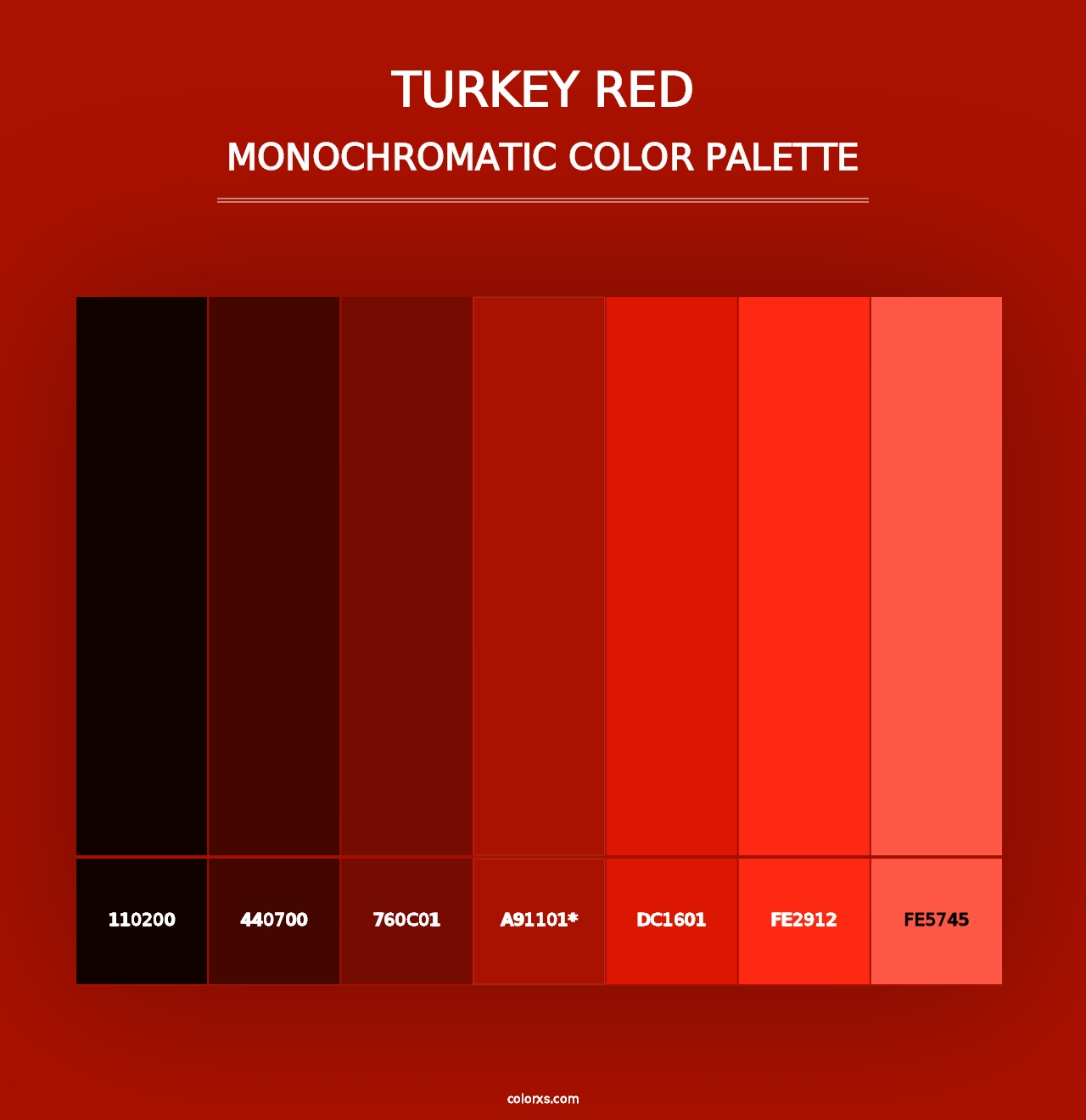 Turkey Red - Monochromatic Color Palette