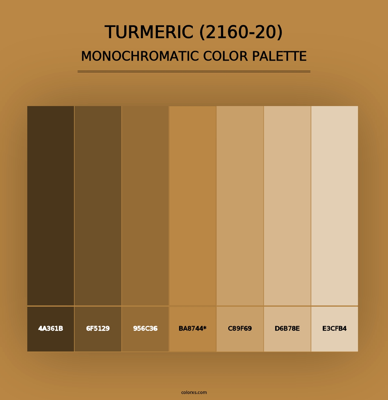 Turmeric (2160-20) - Monochromatic Color Palette