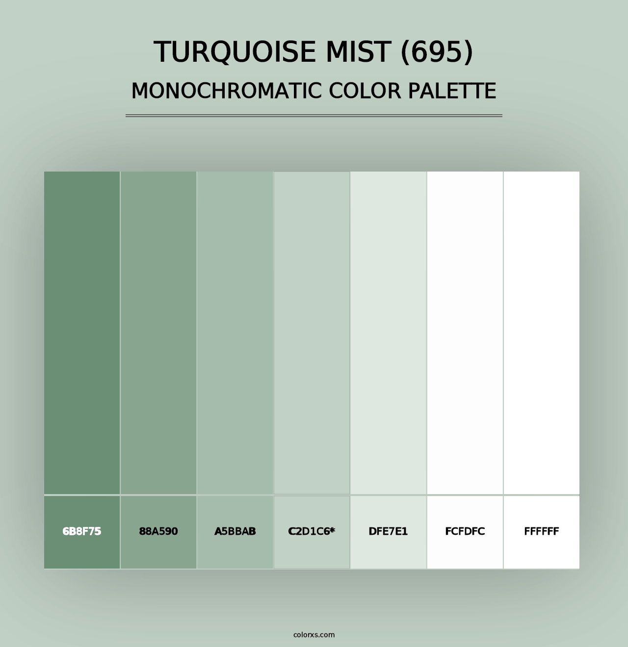 Turquoise Mist (695) - Monochromatic Color Palette