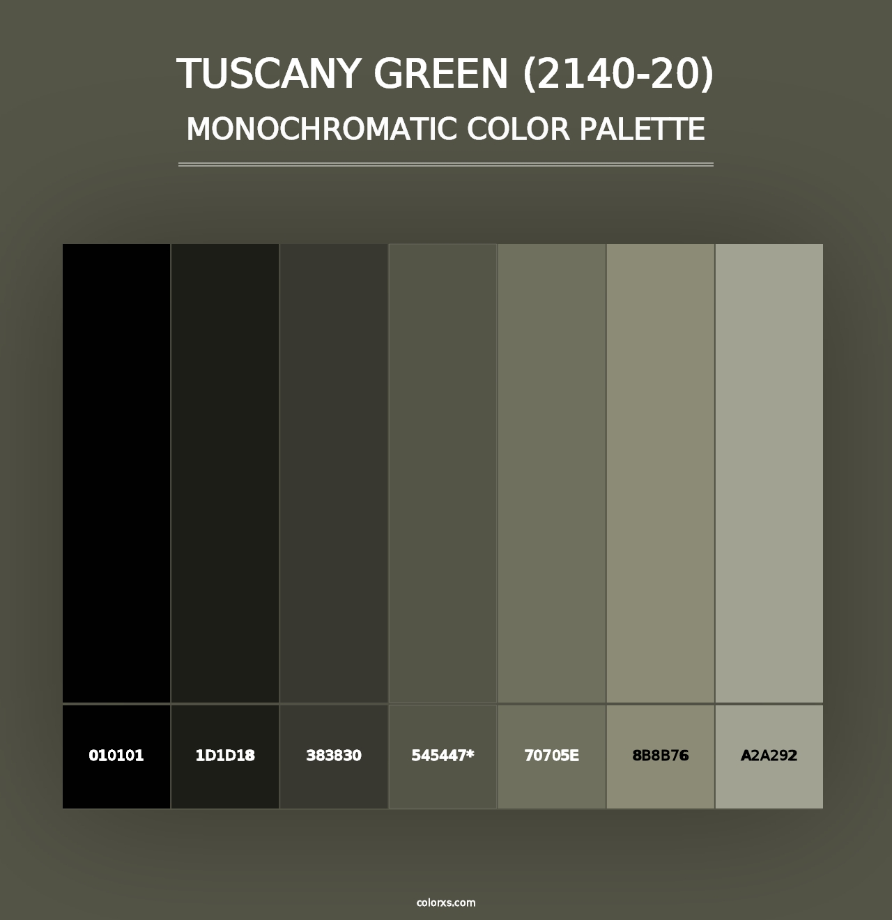 Tuscany Green (2140-20) - Monochromatic Color Palette