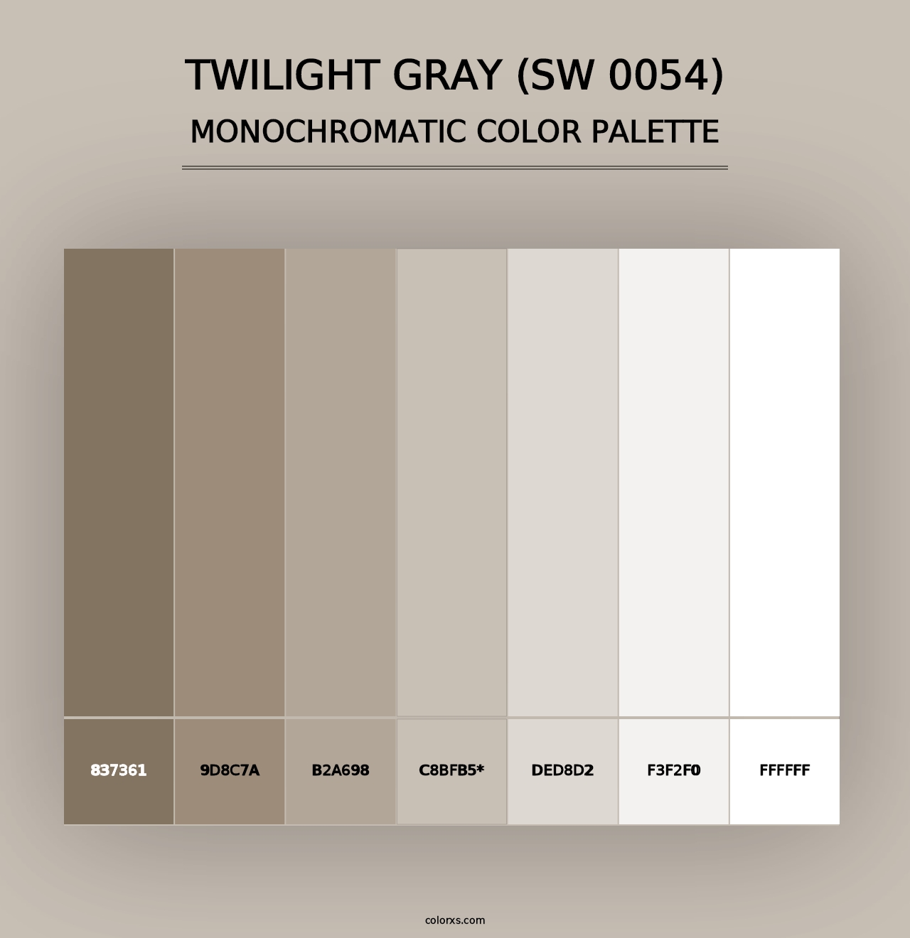 Twilight Gray (SW 0054) - Monochromatic Color Palette