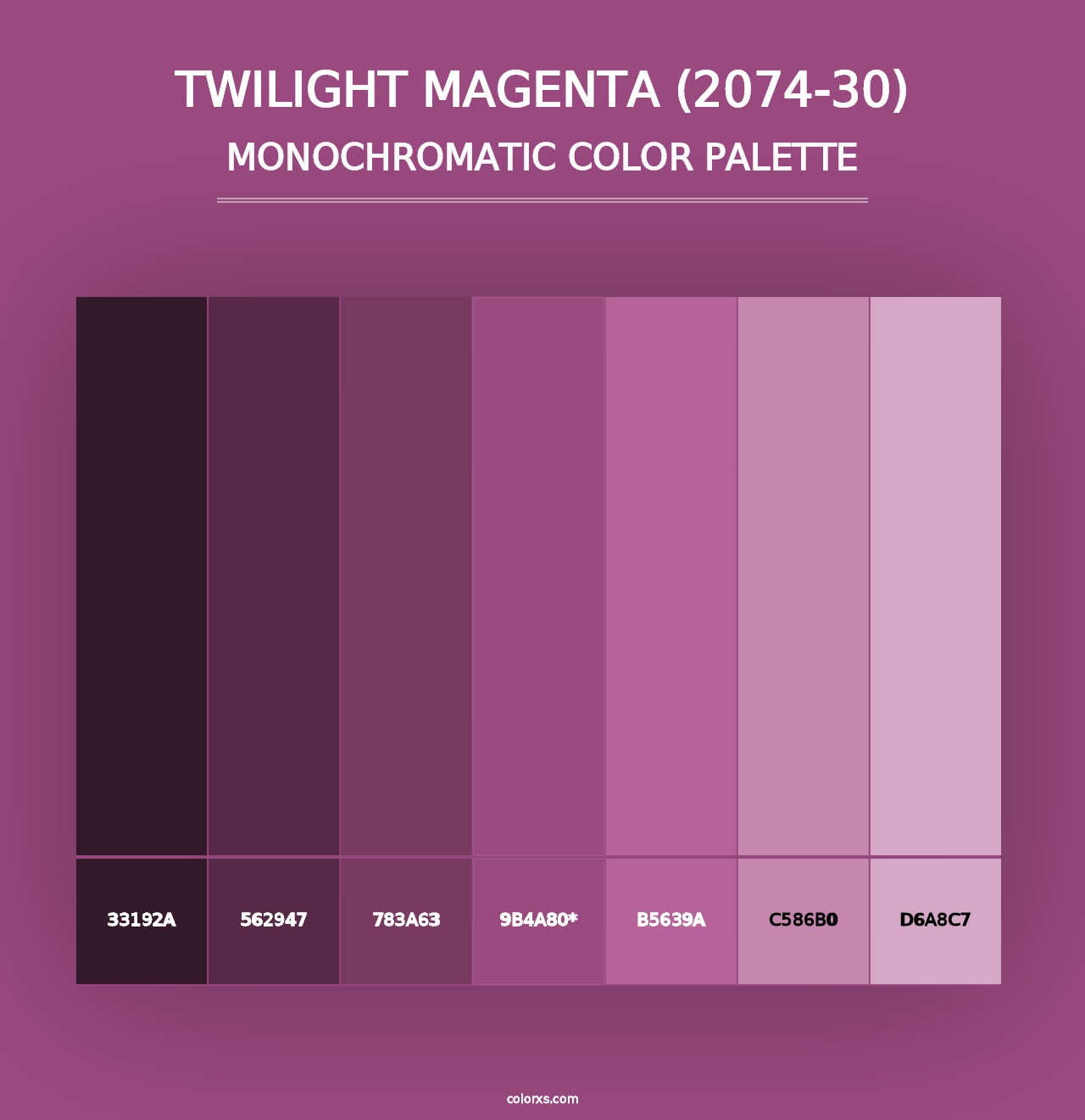 Twilight Magenta (2074-30) - Monochromatic Color Palette