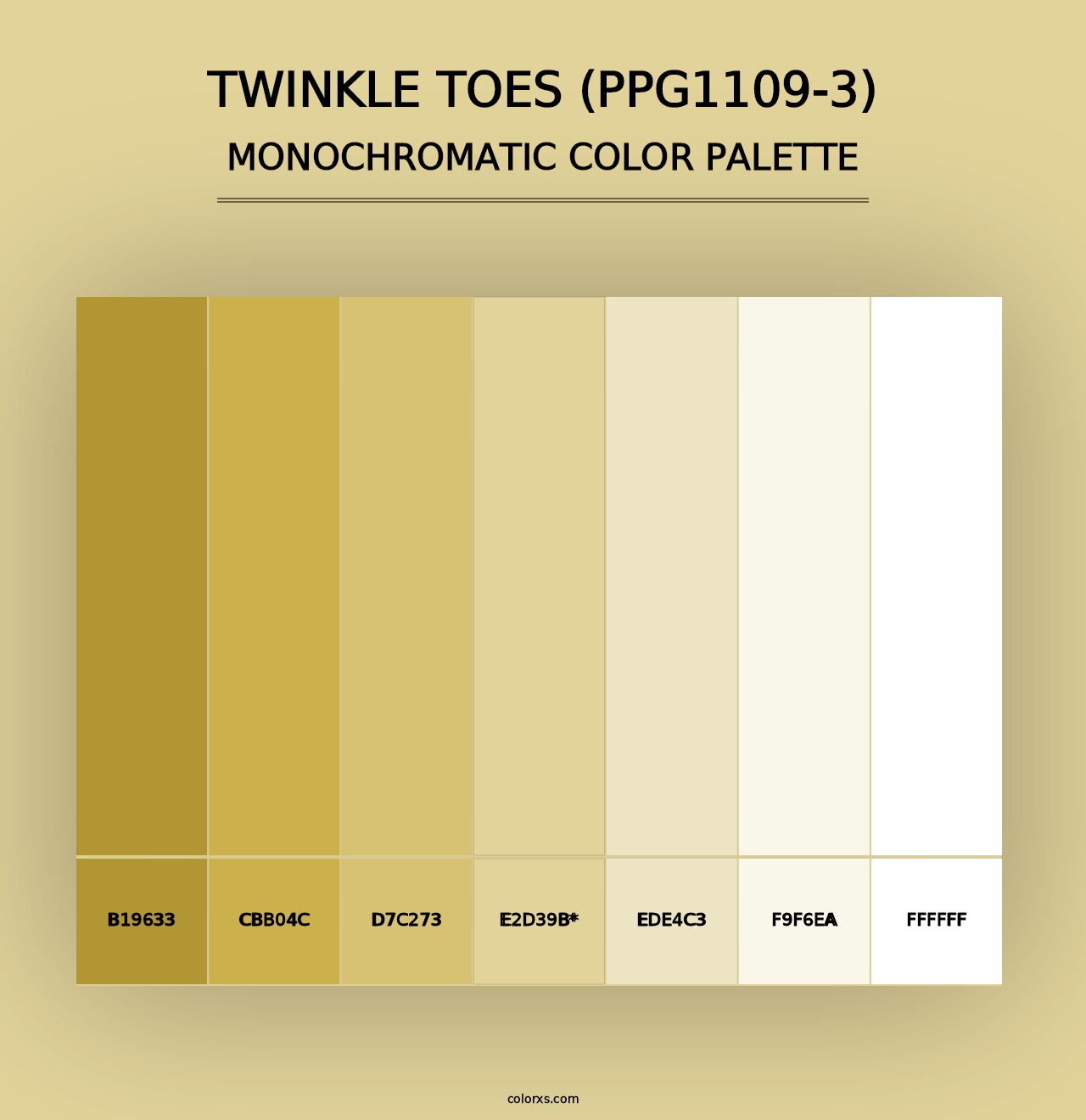 Twinkle Toes (PPG1109-3) - Monochromatic Color Palette