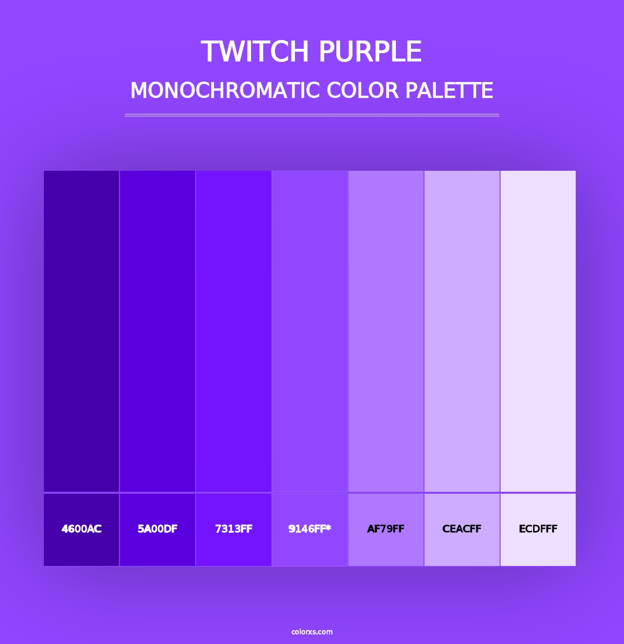 Twitch Purple - Monochromatic Color Palette