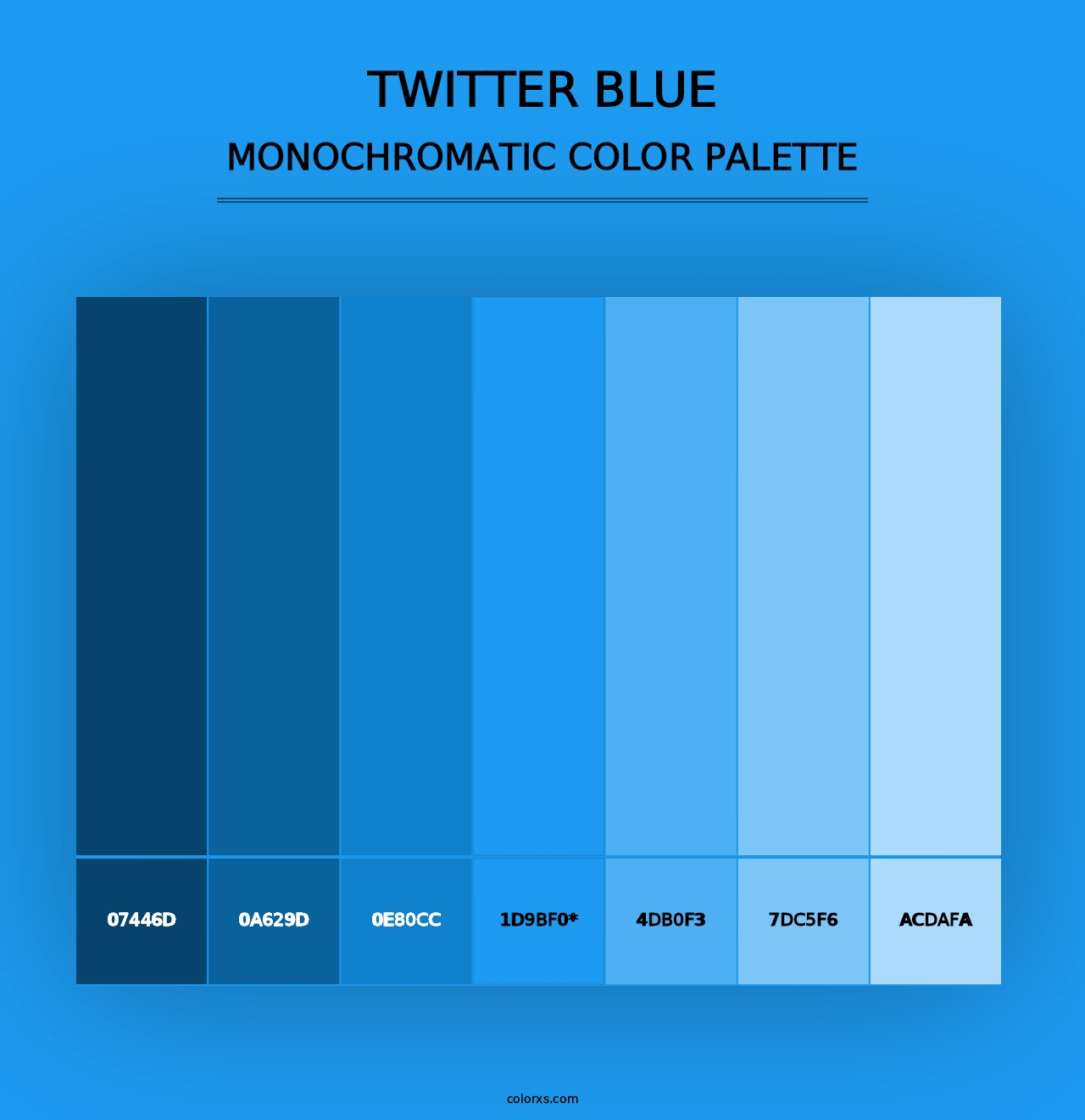 Twitter Blue - Monochromatic Color Palette