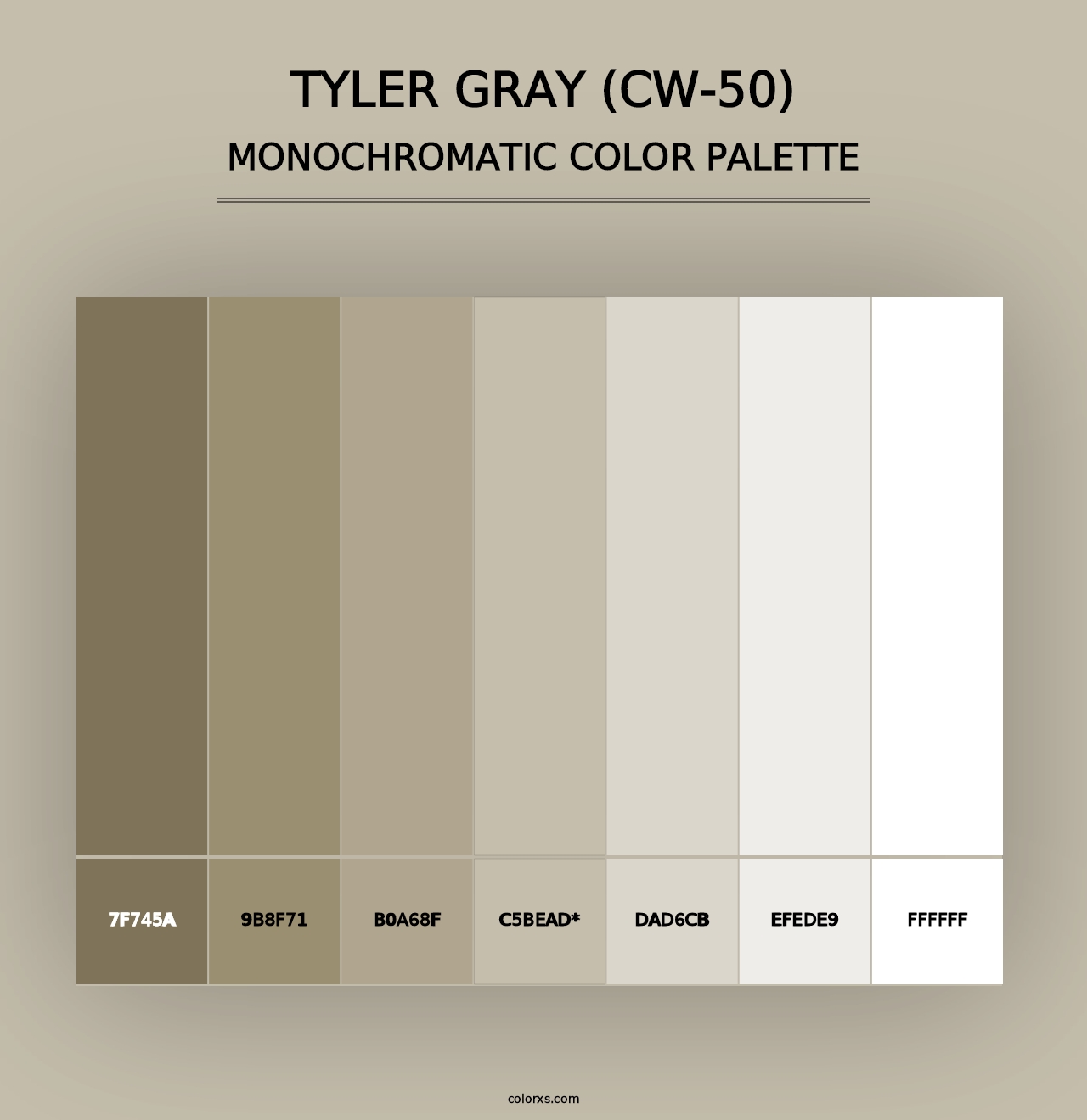 Tyler Gray (CW-50) - Monochromatic Color Palette