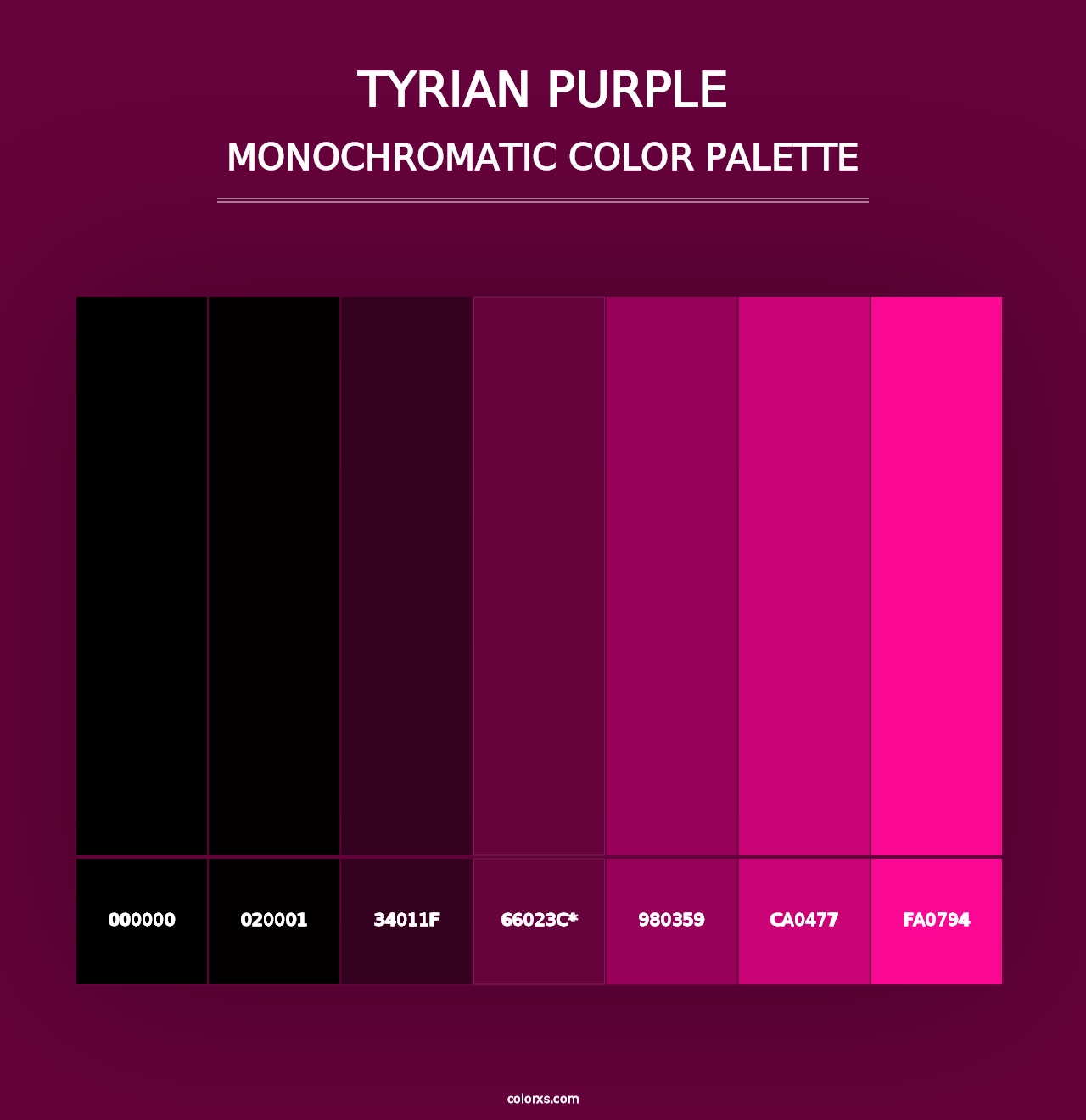 Tyrian Purple - Monochromatic Color Palette