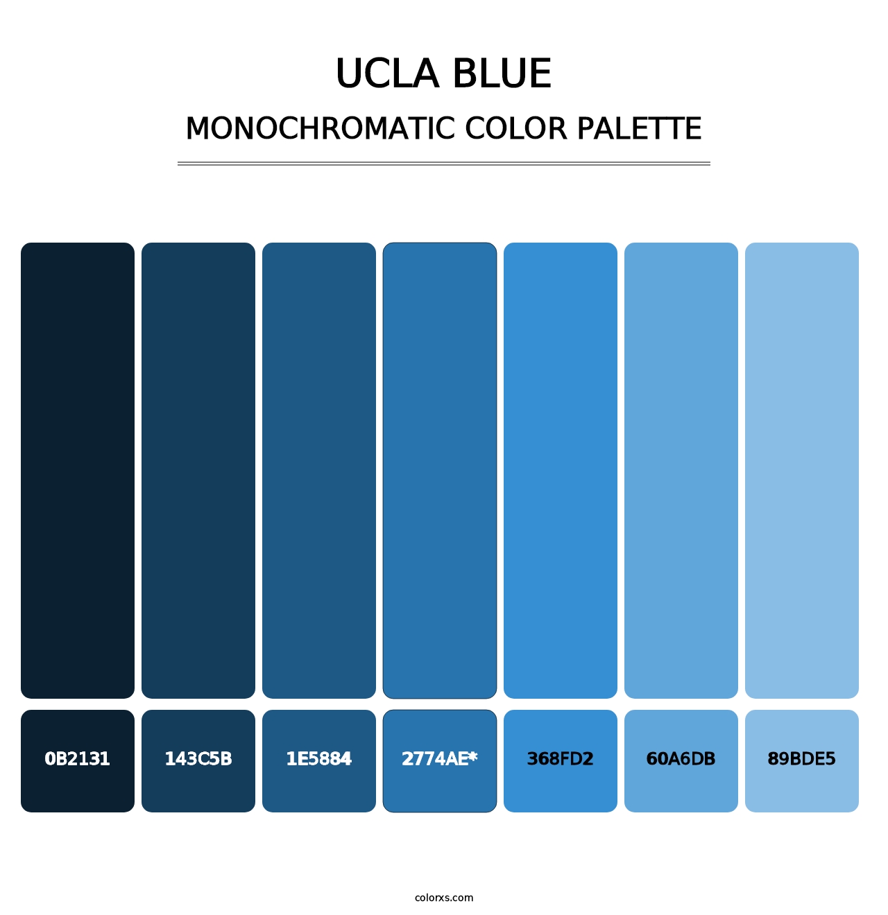 UCLA Blue - Monochromatic Color Palette