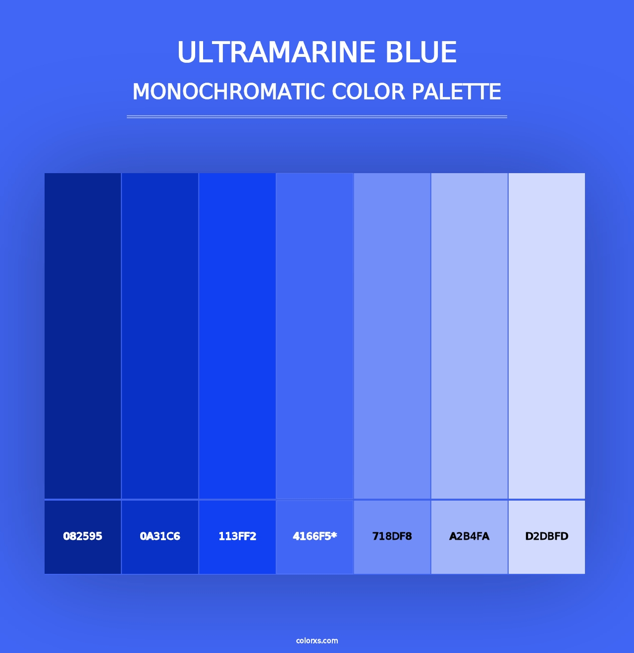 Ultramarine Blue - Monochromatic Color Palette