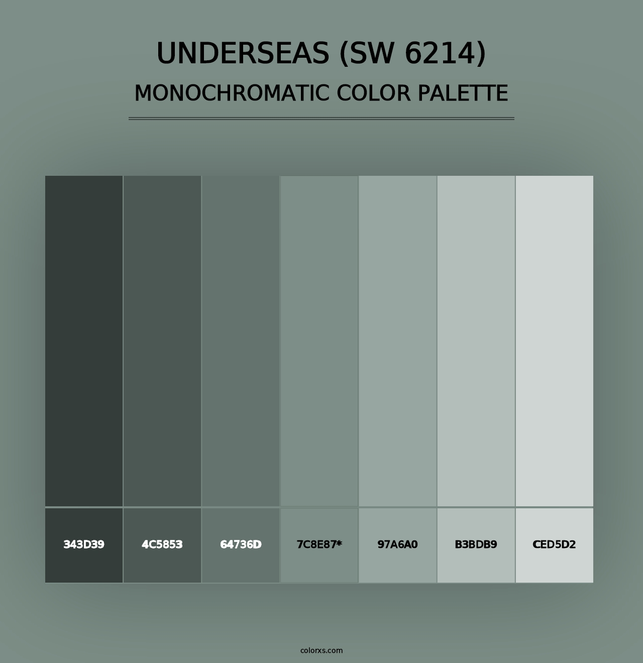 Underseas (SW 6214) - Monochromatic Color Palette