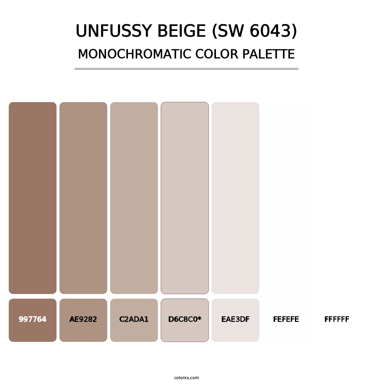 Unfussy Beige (SW 6043) - Monochromatic Color Palette