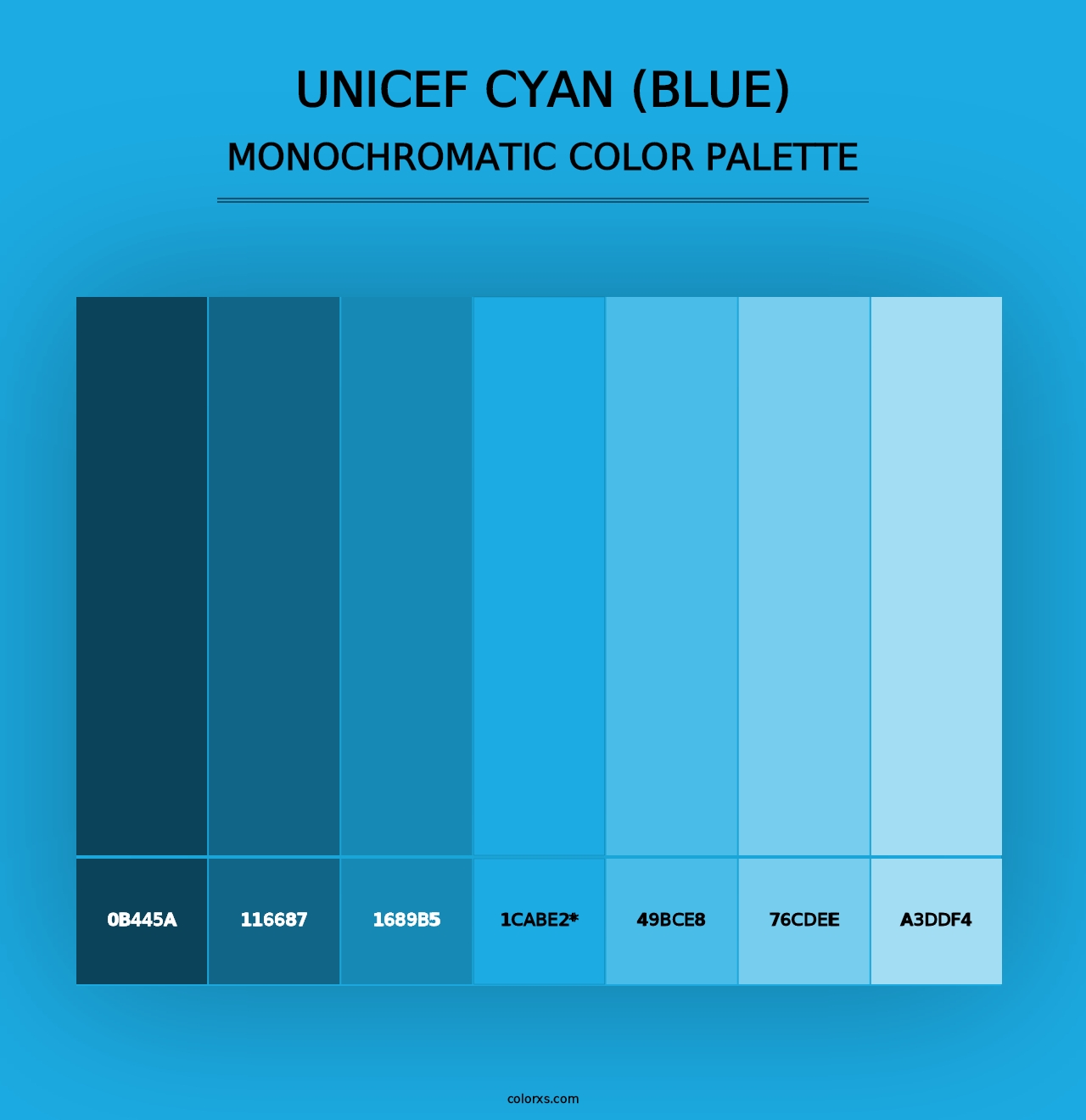 UNICEF Cyan (Blue) - Monochromatic Color Palette