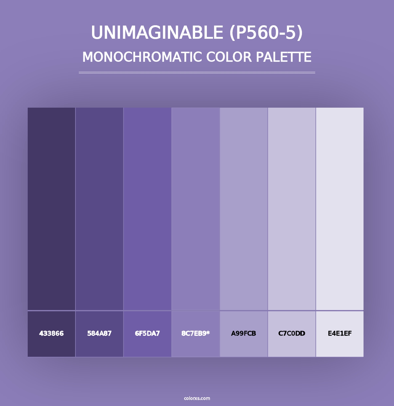 Unimaginable (P560-5) - Monochromatic Color Palette