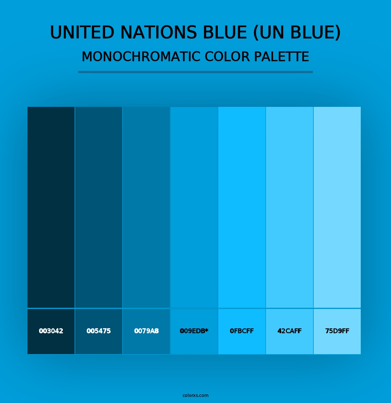 United Nations Blue (UN Blue) - Monochromatic Color Palette